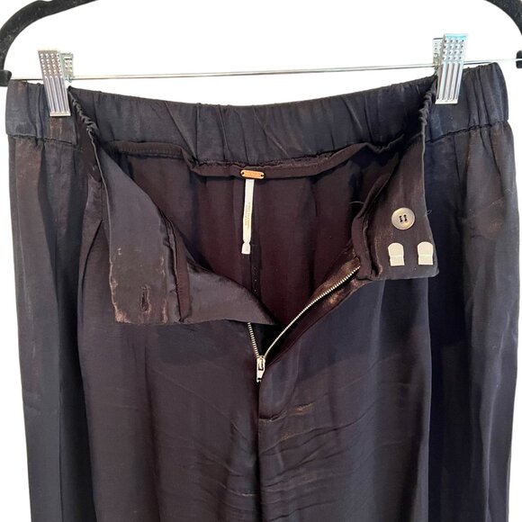 Women's Free People 100% Viscose Satin Feel Wide Leg Pants Size Small - Picture 3 of 5